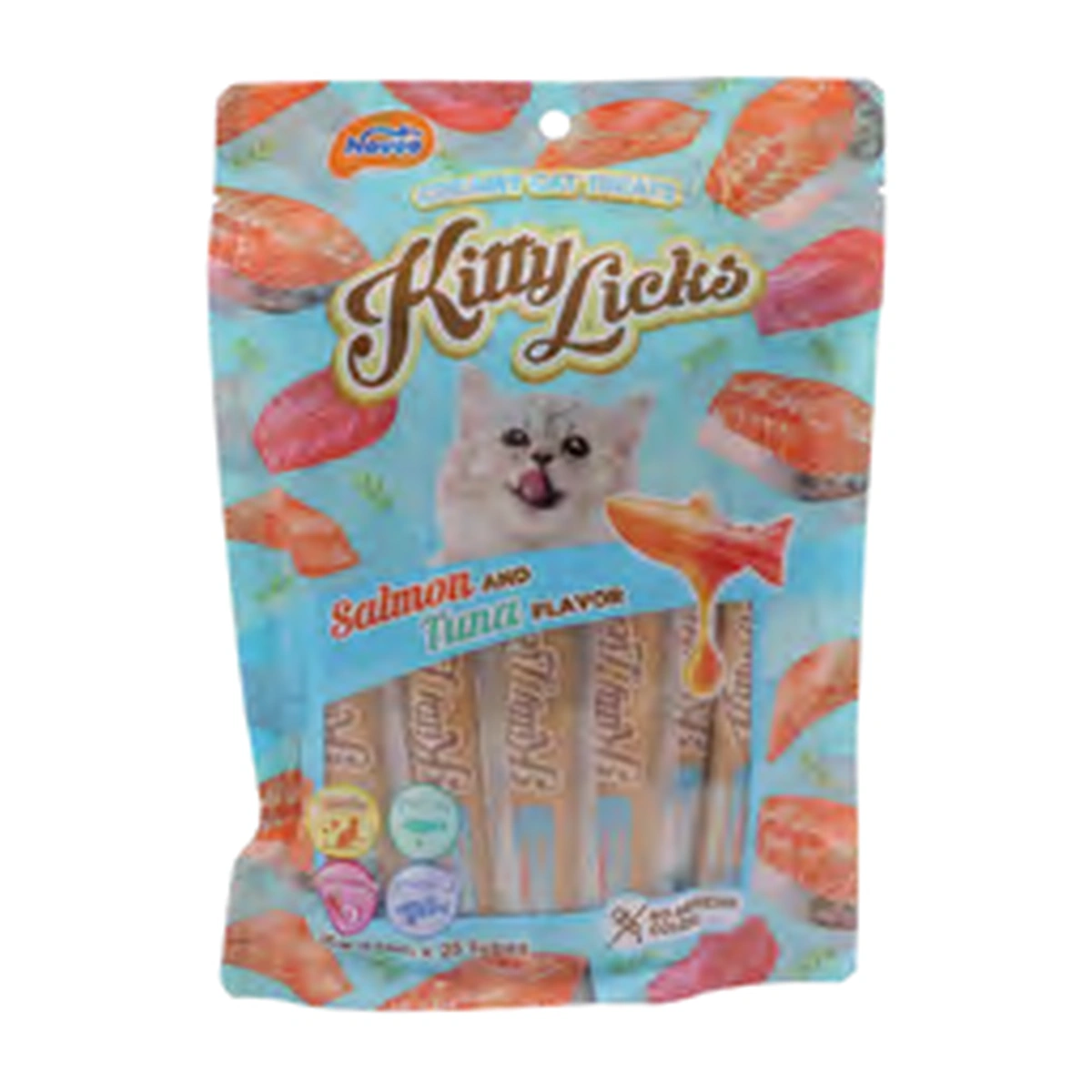 Novee Kitty Licks Salmon and Tuna Pack of 25 Tubes