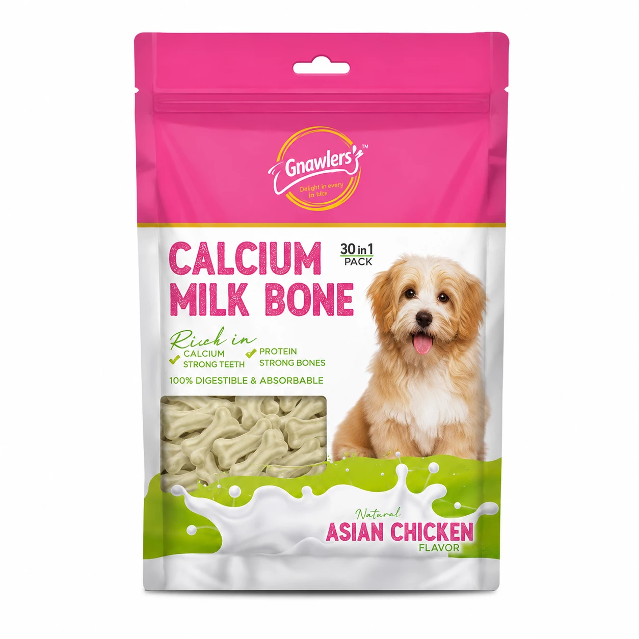 Gnawlers Calcium Milk Bone Dog Treat 30 in 1