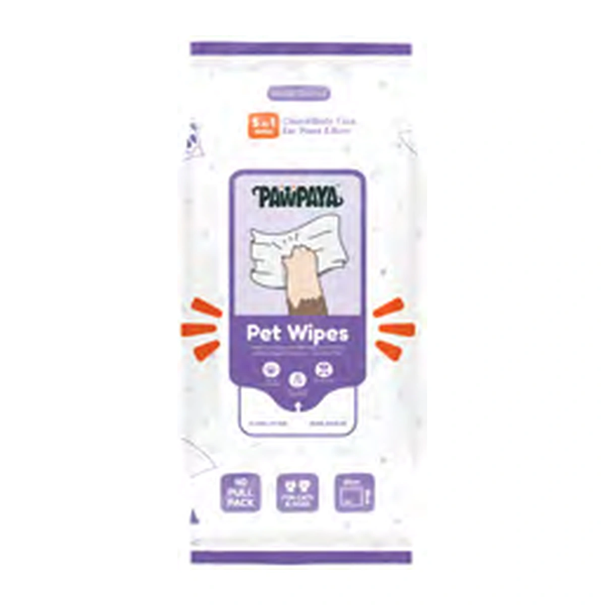 Pawpaya Pet Wipes 40 Wipes 20 x 18 cm