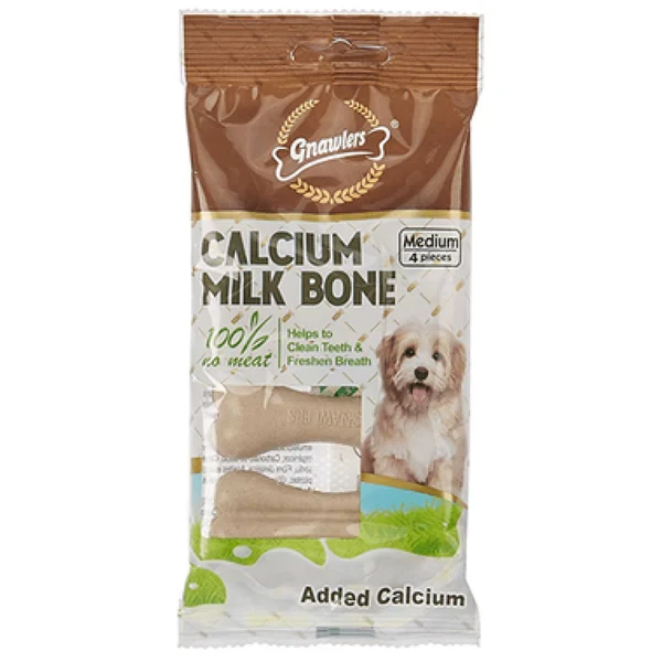 Gnawlers Calcium Milk Bone Dog Treat 90g (4 in 1)