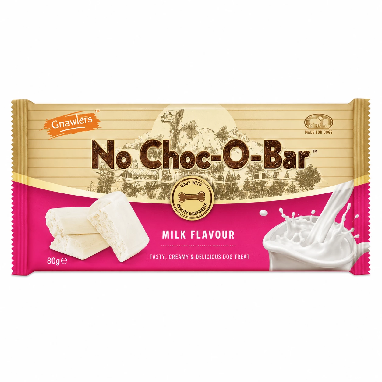Gnawlers No Choc-O-Bar Milk Flavour Dog Treat