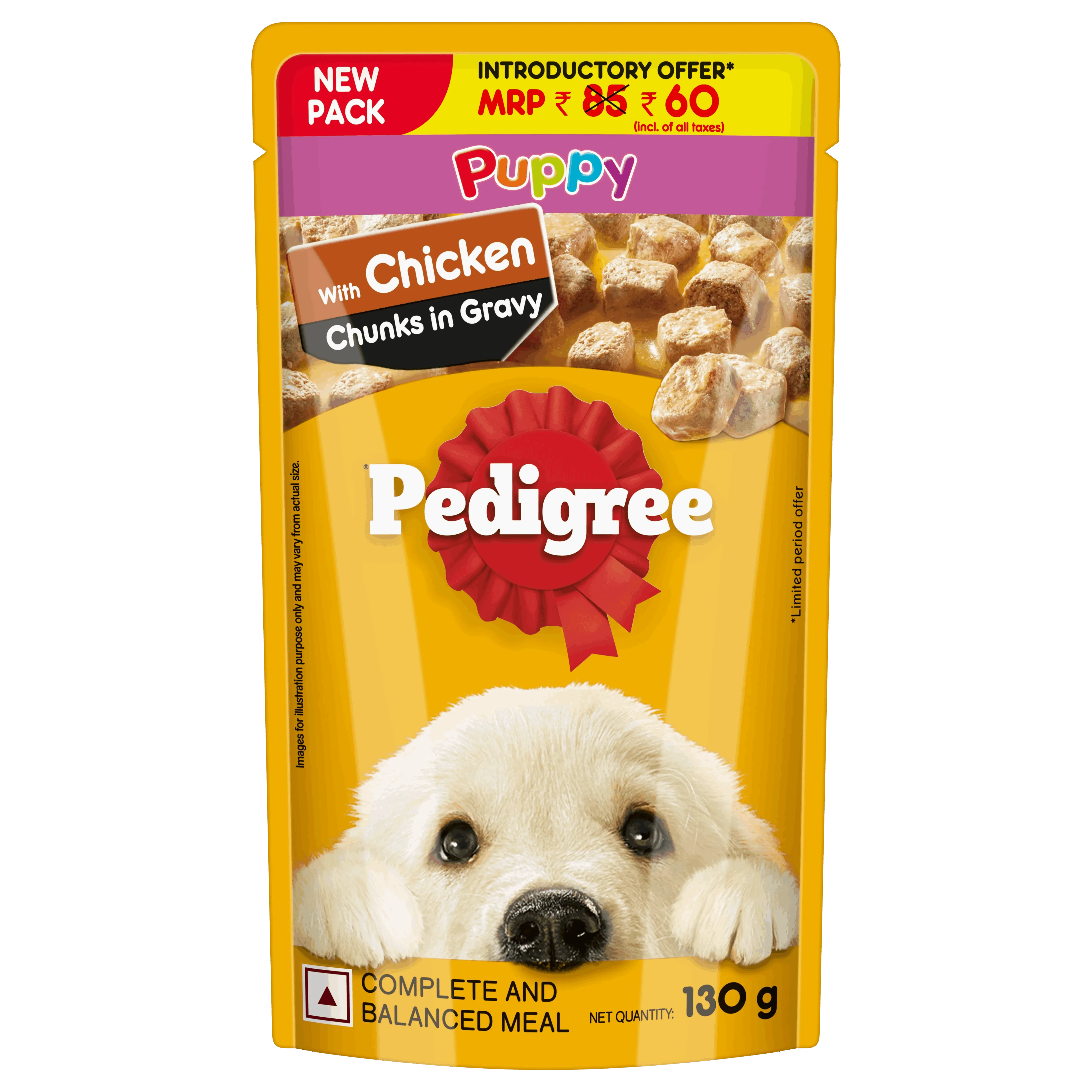 Pedigree Puppy Chicken & Liver Chunks in Gravy Wet Dog Food 130 g