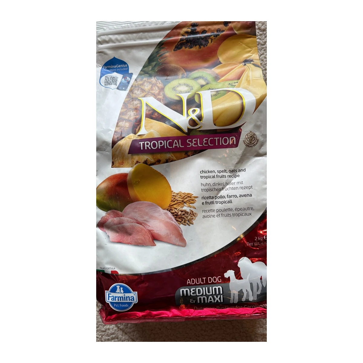 N&D Tropical Selection Adult Medium & Maxi Chicken, Spelt, Oats & Tropical Fruits