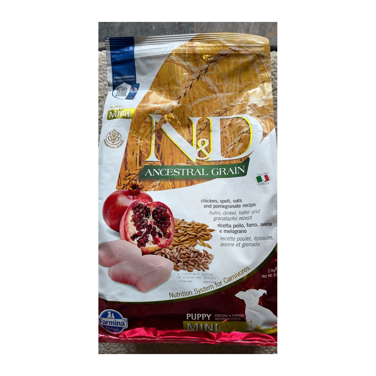N&D Ancestral Grain Puppy Mini Chicken, Spelt, Oats & Pomegranate
