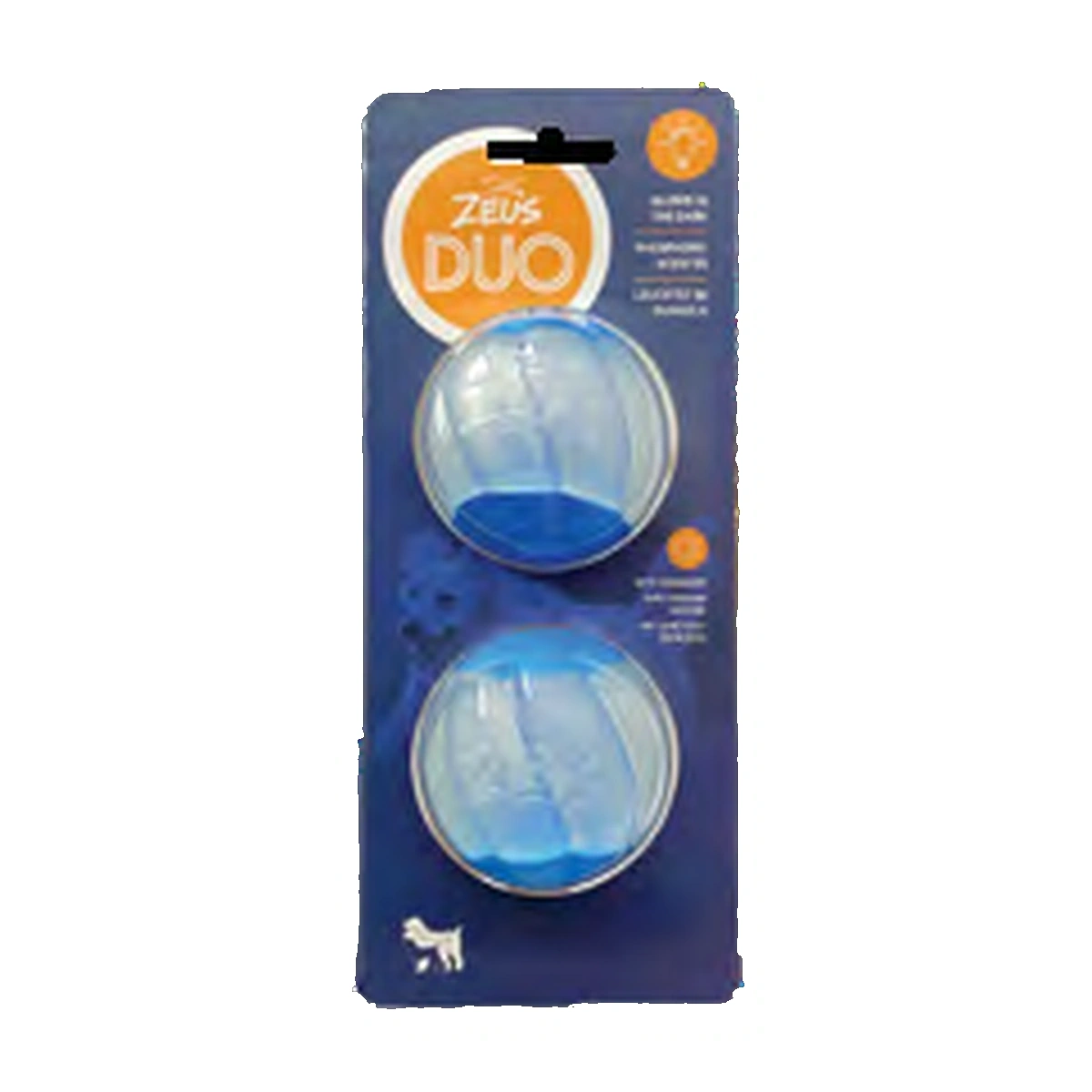 Zeus DUO Ball with Squeaker & Glow, Pack of 2 Dog Toy 6 cm